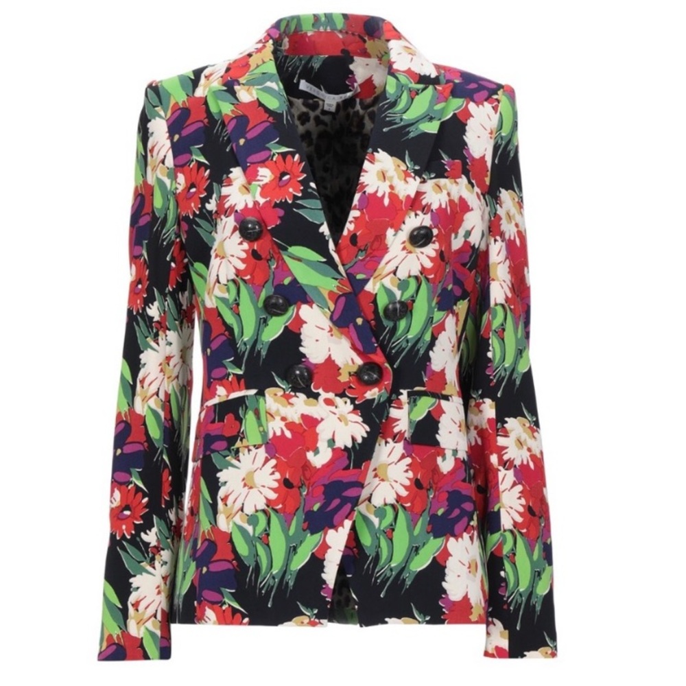 Veronica Beard Miller Garden Floral Double Breasted Dickey Blazer 6